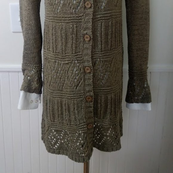 Chunky Knit Button Long Duster Cardigan - Picture 6 of 9